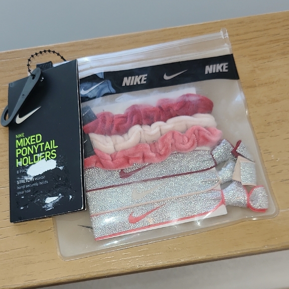 Nike Pink and Silver Hair Tie Set - Picture 1 of 4